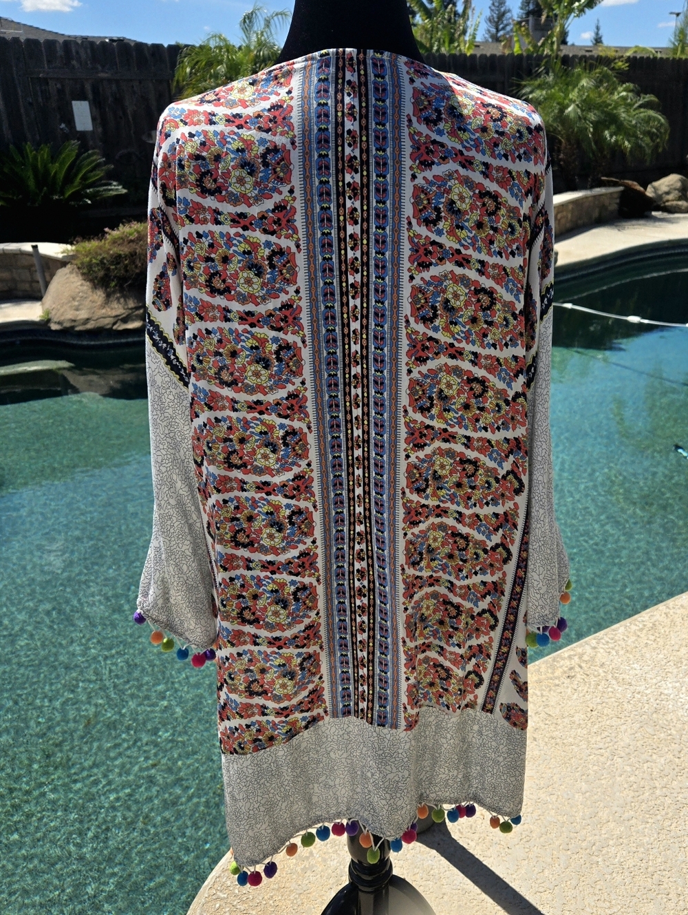 Boho Kimono Top Swimsuit Coverup Bohemian Plus Size - Picture 6 of 10